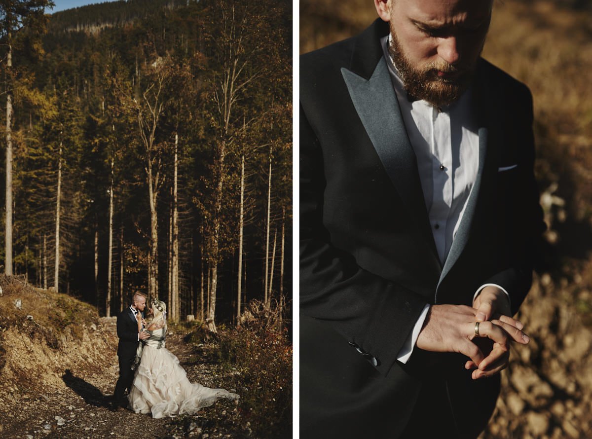 plener ślubny w górach - Państwo Młodzi, fotografia ślubna